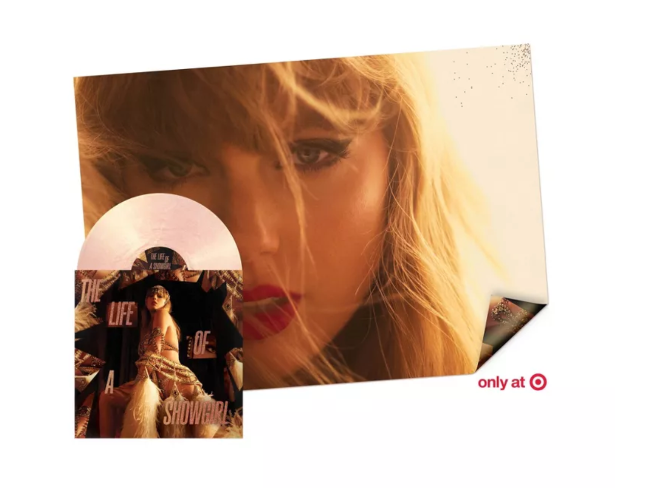 TAYLOR SWIFT - The Life Of A Showgirl Pink Shimmer Vinyl LP. Target Exclusive